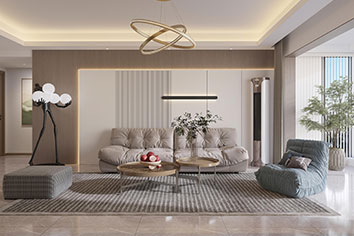 九里晴川131平米意式轻奢气概装修软装效果图 